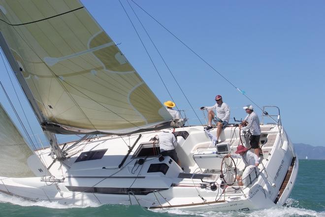 Townsville Yacht Club commodore Tony Muller's Brava on their was to their very first race win, ever. <br />
  © Tracey Johnstone